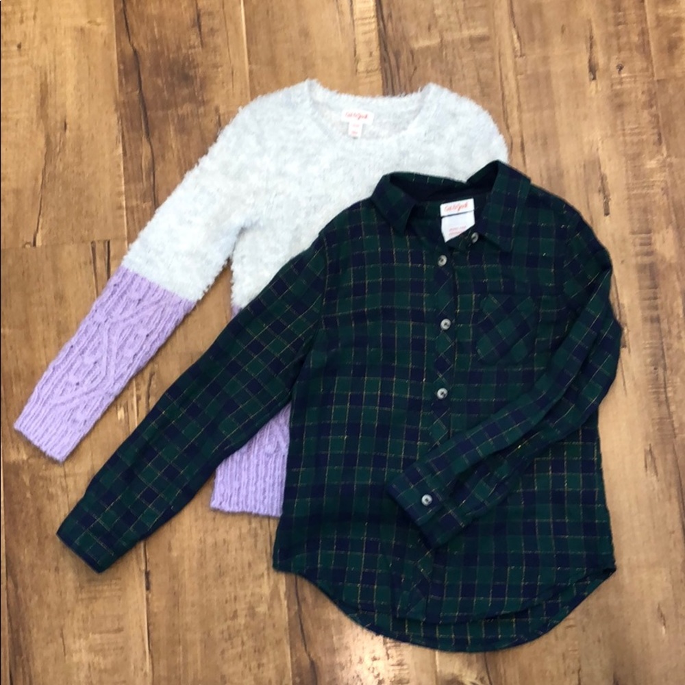 Sweater and button up top sold together.